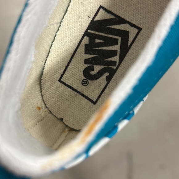 Vans • Teal Checkered Slip-ons - Picture 5 of 5